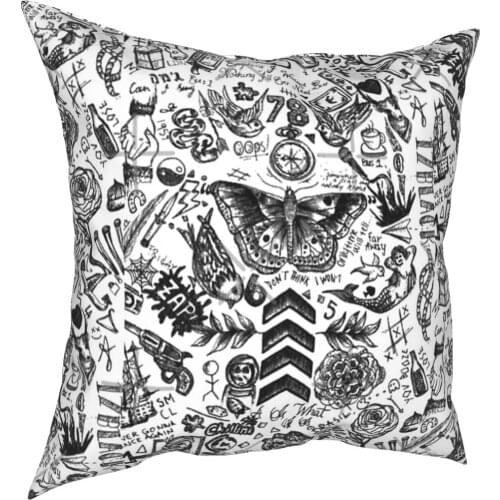 One Direction - Tattoos Pillow Case Cover Pillowcase Pillow 40X40 Case Cushion 60X60 Beige Cushions