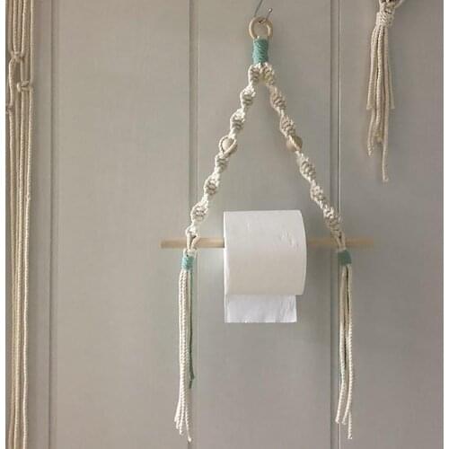 Scandinavian Style Wall Rope Hanging Wooden Rack Stick Tassel Storage Bedroom Living Room Kitchen Office New Home Decor