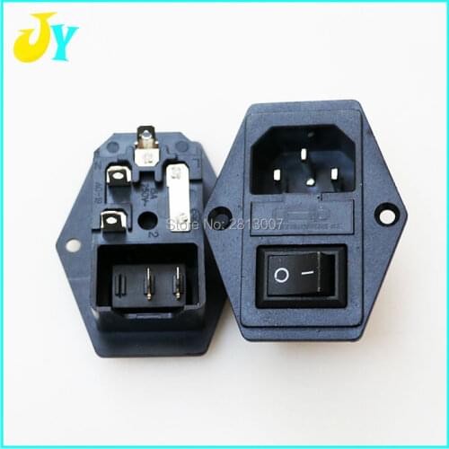ON/OFF switch Socket with female plug 15A 250V for power supply cord Jamma arcade machine IO switch with Fuse