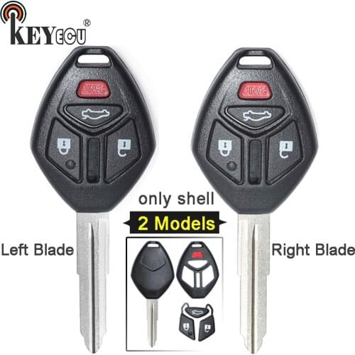 KEYECU for Mitsubishi Eclipse Galant Lancer Replacement 3+1 4 Button Remote Key Shell Case Blank Fob with Uncut Blade