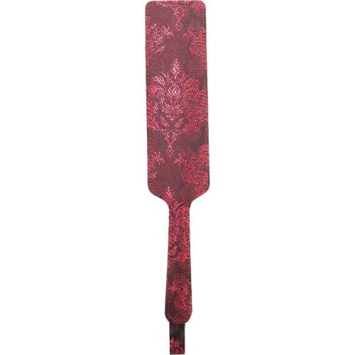 Faux Leather Jacquard Red Paddle Whips Sex Toys Flirting Spanking Flogger For Couples