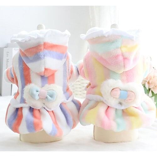 Winter Dog Costume Sling Sweetly Princess Dress Teddy Party Birthday Decor Bow For Puppy Pet Dogs Clothes Puppy Dresses