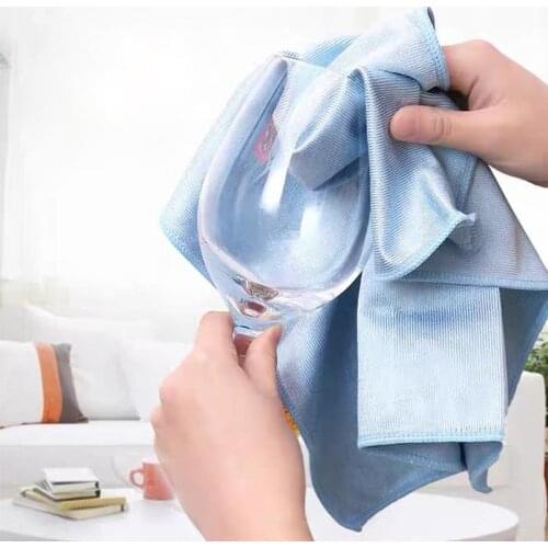 1 PCS Microfiber glass mirror cleaning cloth kitchen towels wipe wine glass napkins metal polishing car window clean 40*40 CM