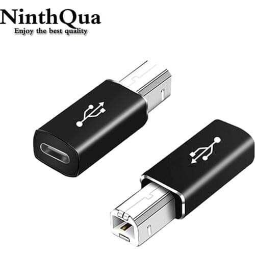 1Pcs USB C Type C Female socket to USB B 2.0 MIDI Male plug Connector For Printer Piano Electronic drum Organ ect