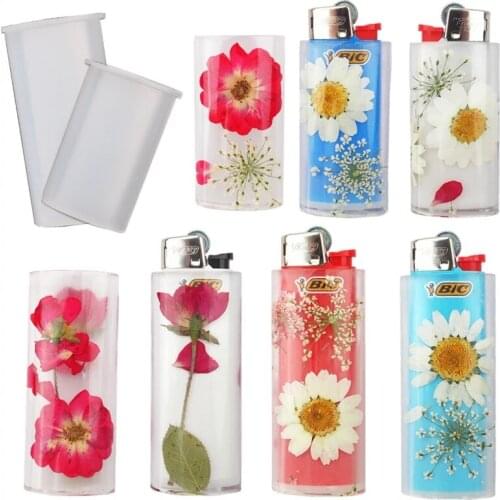 1pc DIY Crystal Epoxy Resin Mold Lighter Protective Cover Mirror Silicone Mold For UV Epoxy Resin Moulds To Jewelry Accessories