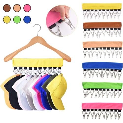 10 Clips Rack Travel Door Hanger Home Organizer Space Saving Portable Folding Cap Closet Holder Clothes Storage Clip Hanger