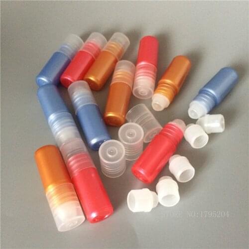 20pcs 3ml roll on bottles for essential oils roll-on refillable perfume bottle deodorant containers with White lid