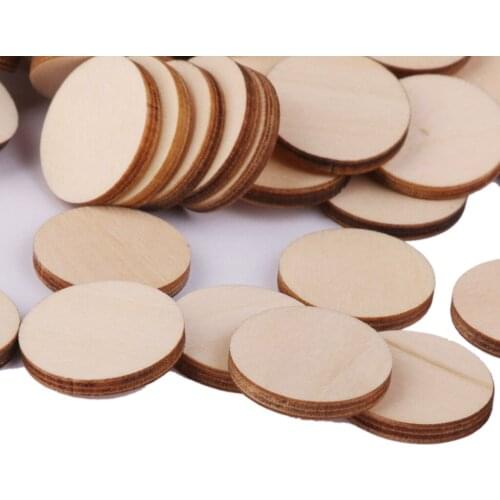 200pcs 20x3mm Mini Wooden Rounded Embellishment Cardmaking DIY Crafts Decor