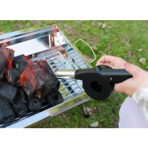 200PCS Outdoor Camping BBQ Fan Air Blower For Barbecue Picnic Fire Bellows Hand Crank Blower Manual Blower