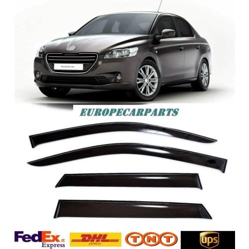 For Peugeot 301 Sd 2012-2020 Side Window Visors Sun Rain Guard Vent Deflectors 4 pieces