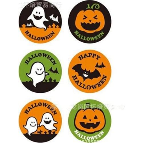60pcs Round Cute Mouth Halloween Bag Sealling For Halloween Gift