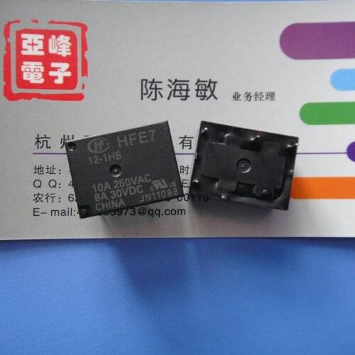 Free shipping lot (10 pieces/lot) original New HONGFA HF HFE7-12-1HS DIP-4 10A 12VDC Power Relay