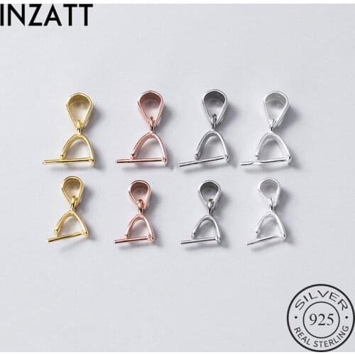INZATT Real 925 Sterling Silver Diversity Necklace Clasp Chain Button Charms Wholesale Dropshipping Handmade Of DIY Accessories