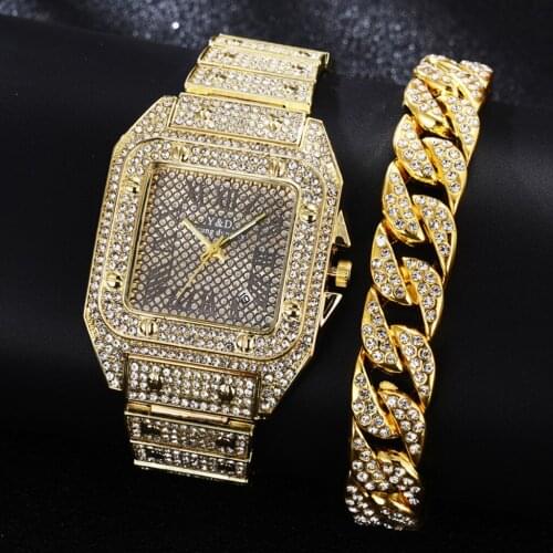 Ladies Wrist Watches Men Women Fashion Watch Luxury Top Brand Casual Square Diamond Women Bracelet Watch Set Female Quartz Watch