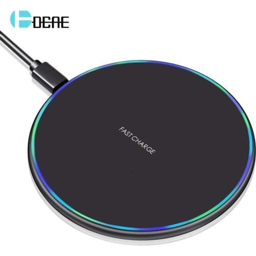 DCAE 10W Qi Fast Wireless Charger For iPhone X XR XS MaX 8 Samsung Note 9 S8 S9 S10 Plus Phone USB Wireless Charging Charge Pad