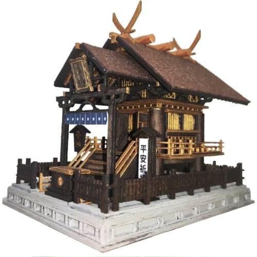 DIY Wooden Dollhouse Kit Dizang Temple Miniature Japanese Style Casa with Furniture Villa Doll House Toys for Girls Xmas Gifts