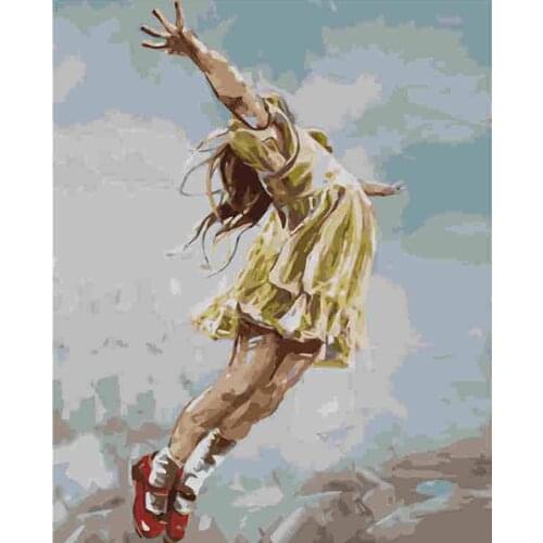 Schilderen Door Numbers Figuur Schilderijen Art Gift Diy Foto 'S Door Painting Nummer Meisje Kits Tekening Op Canvas Thuis decor