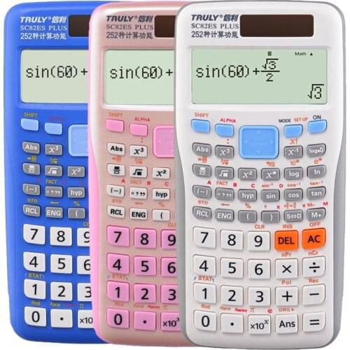 TRULY Sc-82es Plus Trigonometric Function Statistical Calculator Student with Solar Computer Multifunctional
