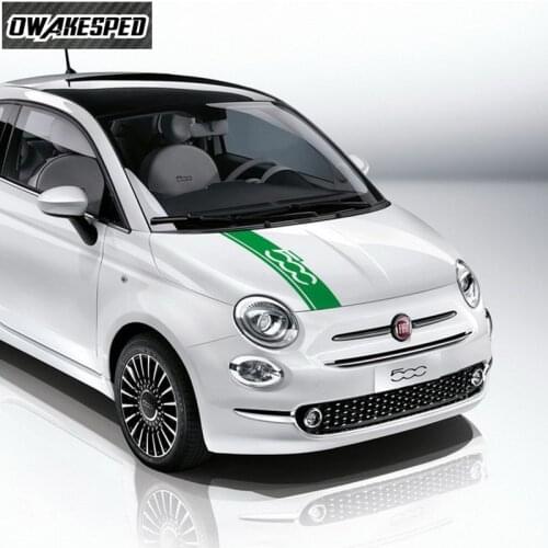 For-Fiat 500 Auto Engine Cover Stripes Auto Body Decor Vinyl Decals Exterior Accessories Car Hood Bonnet Sport Sticker