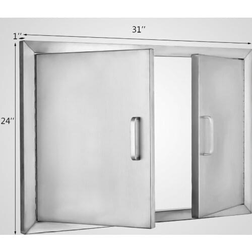 Stainless Steel 304 Access Double Walled Door 79x61cm BBQ Kitchen Paper Holder