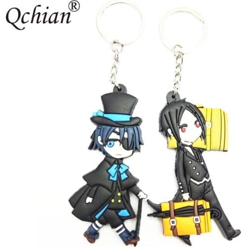 Black Butler Double-sided Silicone Keychain Anime Kuroshitsuji Cosplay Decorative Pendant