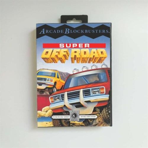Super Off Road - USA Cover With Retail Box 16 Bit MD Game Card for Sega Megadrive Genesis Video Game Console