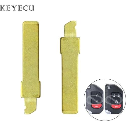 Keyecu 10× 30× 100 × Uncut Insert Emergency Key Blade for Jeep Wrangler 2018 2019 FCC ID: OHT1130261 P/N: 68416782AA