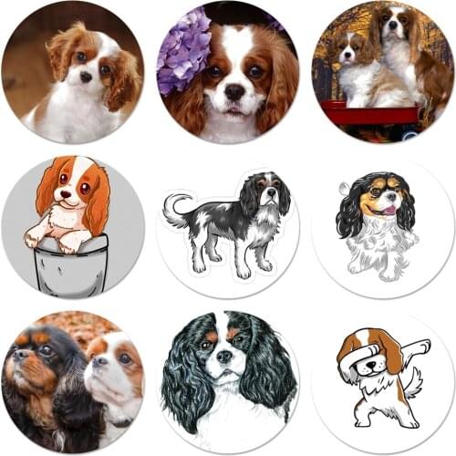 Cute Cavalier King Charles Spaniel Dog Icons Pins Badge Decoration Brooches Metal Badges For Clothes Backpack Decoration