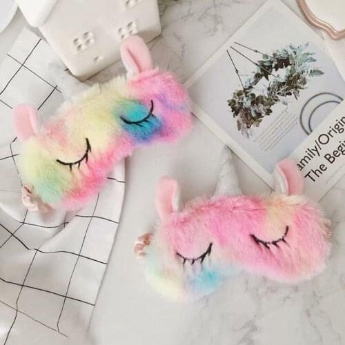 Cartoon 1PCS Mayitr Unicorn Eye Mask Variety Sleep Mask Plush Eye Shade Cover Eyeshade Mask Suitable for Travel Home Plush Gift