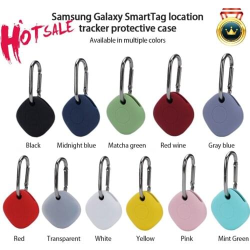 Soft Protective Case For Samsung Galaxy SmartTag Plus Silicone Shockproof Anti-lost Tracker Device Keychain Protector Cover Bag