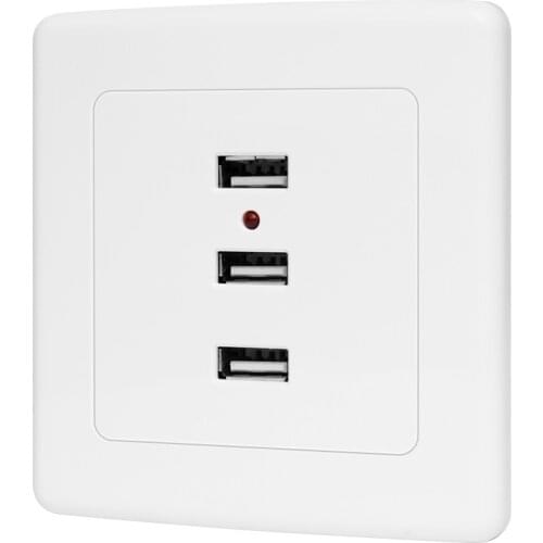 Bcsongben 3 Ports USB Wall Socket Charger AC/DC Power Adapter Plug Outlet Grounded Electric Wall Charger Adapter Charging