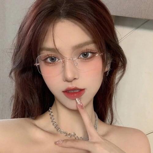 ELECCION Brand Prue Titanium Optical Frame Women Rimless Glasses New Fashion Female Frameless Eyeglasses Frames Clear Lens