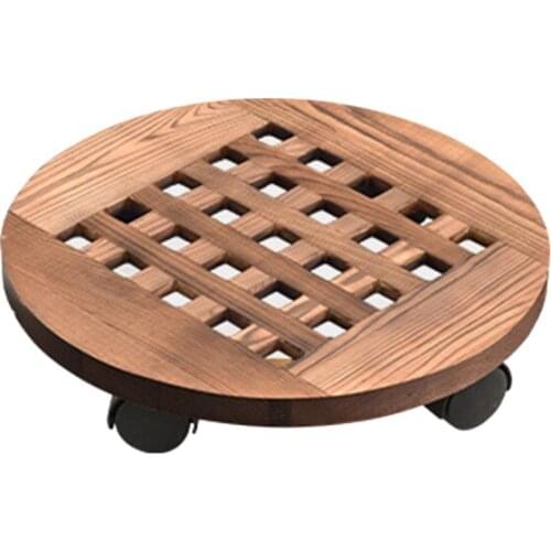 Flower Pot Stand Trolley Plate Shelf Round 25/30/35/40cm 360° Swivel Removable Tray Plant Holder Stand Base With Wheels
