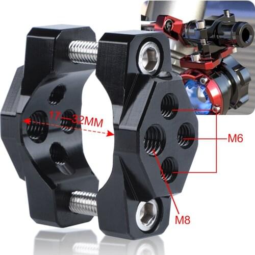 1pc Motorcycle Stent 17-32mm Bracket Bumper Clamp Auxiliary Spotlight Clip Light Decoration Modification Accessories
