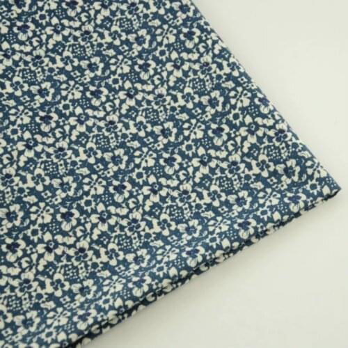 Lovely Flowers Design Printed Cotton Blue Fabric for Clothing Cloth Fat Quarter Sewing Telas Tecido Tissue Beginner Practice CM
