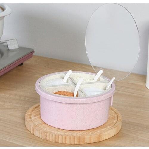 050 Creative seasoning can seasoning box seasoning bottle Transparent cover Creative ceramic seasoning can set 7.2*14cm