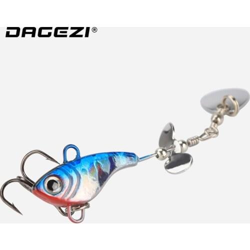 DAGEZI Spoon Fishing Lure Hook 11G Spinner Spoon Lures Rotating metal sequins Hard bait Peche Jig Head Lead Hooks De Pesca