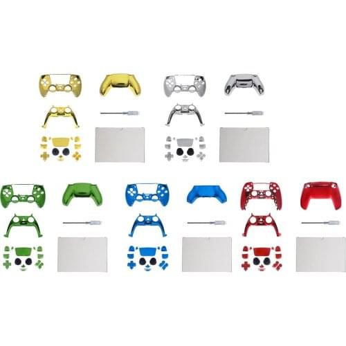 For PS5 Handle Replacement Shell Controller Protection With Full Buttons Set For PS5 DualSense Electroplating Replacement Cover