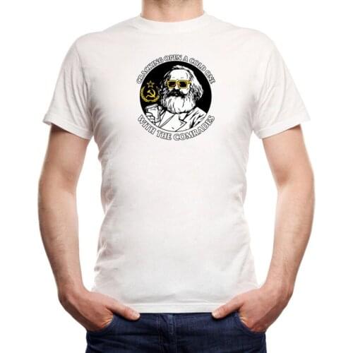 Cracking Open T-Shirt White Cccp, Udssr, Sowjetunion, Karl Marx, 2019 Men Fashion Cool Summer Street Wear T Shirt