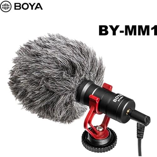 BOYA MM1 BY-MM1 Shotgun Microphone Video Recording Mic for DSLR Camera Smartphone Youtube Live Vlogging Mic Microfone