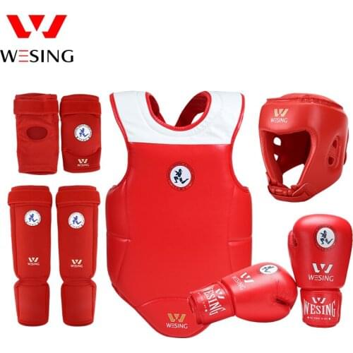 Wesing Muay thai 5 pcs sets protective gear training competition Body Protector IFMA approved protective