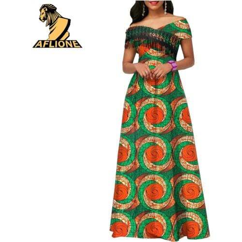 Womens Dress African Clothing For Women Ankara Style Floor Length Plus Size sexy Ladies Summer Spring 2021 Wax Pure Cotton