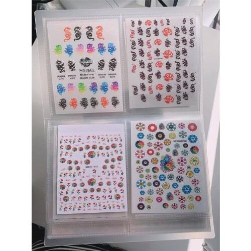 1PC(20Pages*4=80slots) Nail Art Buggy Bag For Paper Sticker/Decal/Photo Album Card Package Storage Bags Nails Notebook Tool T501