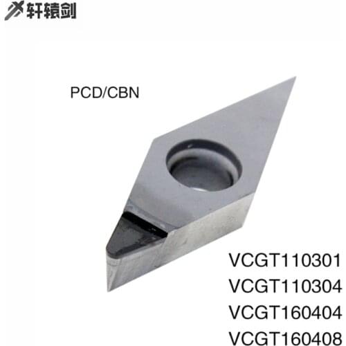 1PCS VCGT110301 VCGT110304 VCGT160404 VCGT160408 PCD CBN CNC Diamond Tool Inserts Blade Turning Lathe