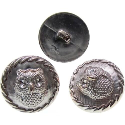 12Pcs 1" Gold Owl Pattern Plastic Buttons Round Buttons Fit Craft Sewing 25.0mm
