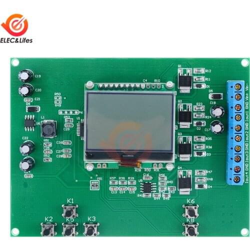 4 Way 0-20mA/4-20mA 128X64 LCD Display Digital current signal generator Active Current Analog Transmitter Output Volt protection