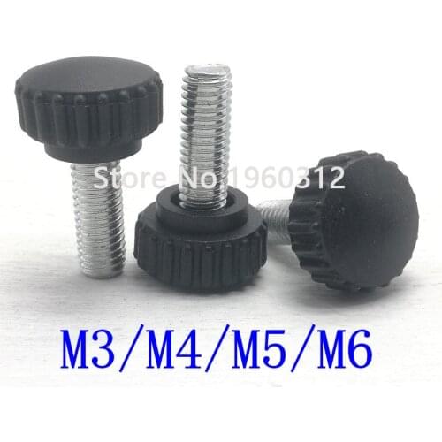 5pcs/lot m3 m4 m5 m6 knurled Nylon Round Plastic Head Handle Thumb Screw Bakelite Bolt Black Bakelite hand screw