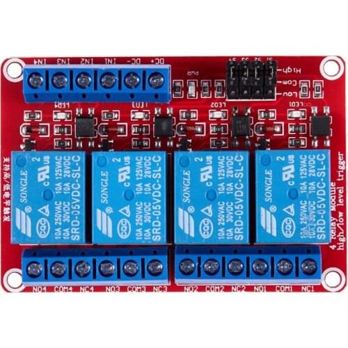 5V High / Low Level With Trigger Opto-isolator 4 channels Power relay module