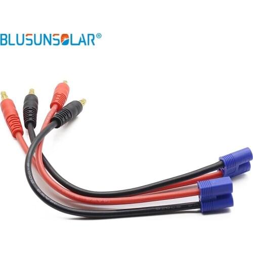50sets EC3 To 4.0mm Banana Connector Bullet Plug With 14 AWG Silicone Cable 150MM For DIY Lipo Battery RC Power Supply Solar