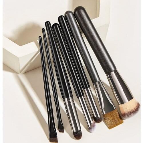 7pcs Eye Makeup Brush Set Artificial Fiber Eye Shadow Foundation Powder Eyelash Make Up Brush Cosmetic Beauty Tool Kit